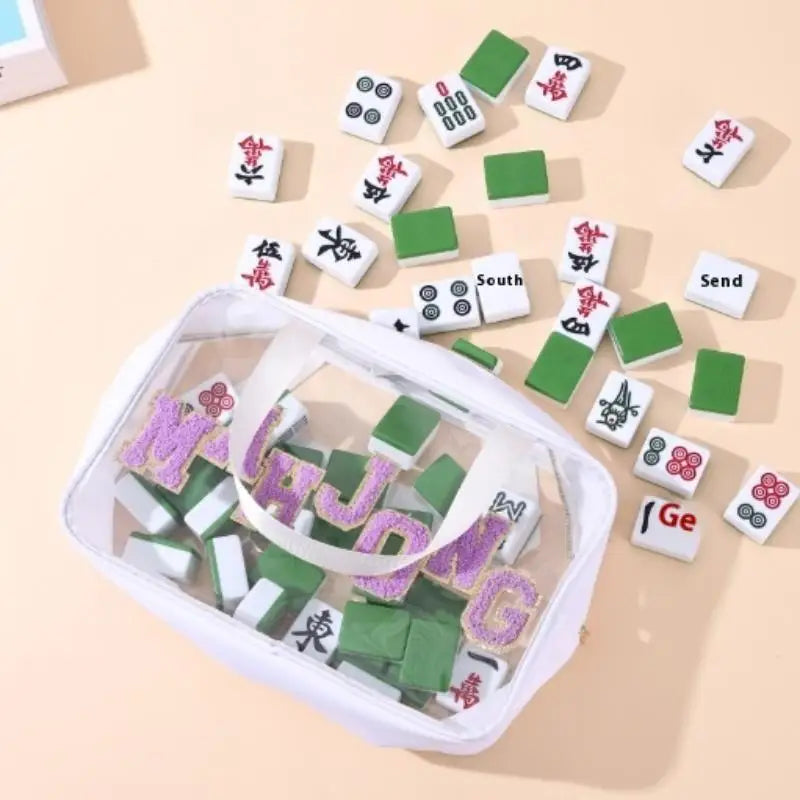 Waterproof Mahjong Tile Bag – Portable Travel Organizer Case Mahjong Tile Bag Qme