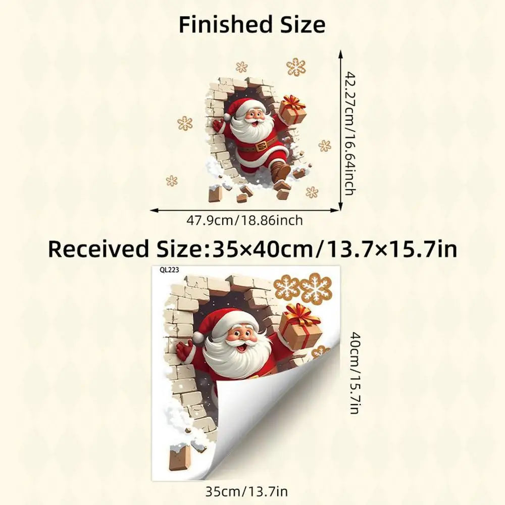 Santa Claus Christmas Wall Decal Holiday Sticker | 35x40cm Christmas Wall Decal Qme 01 China Mainland