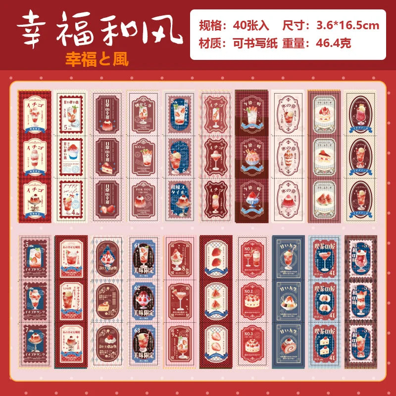 TIANZI 24 Cute Die-Cut Stickers Book – Scrapbook & Collage Die-Cut Sticker Book Qme C-40 Pcs