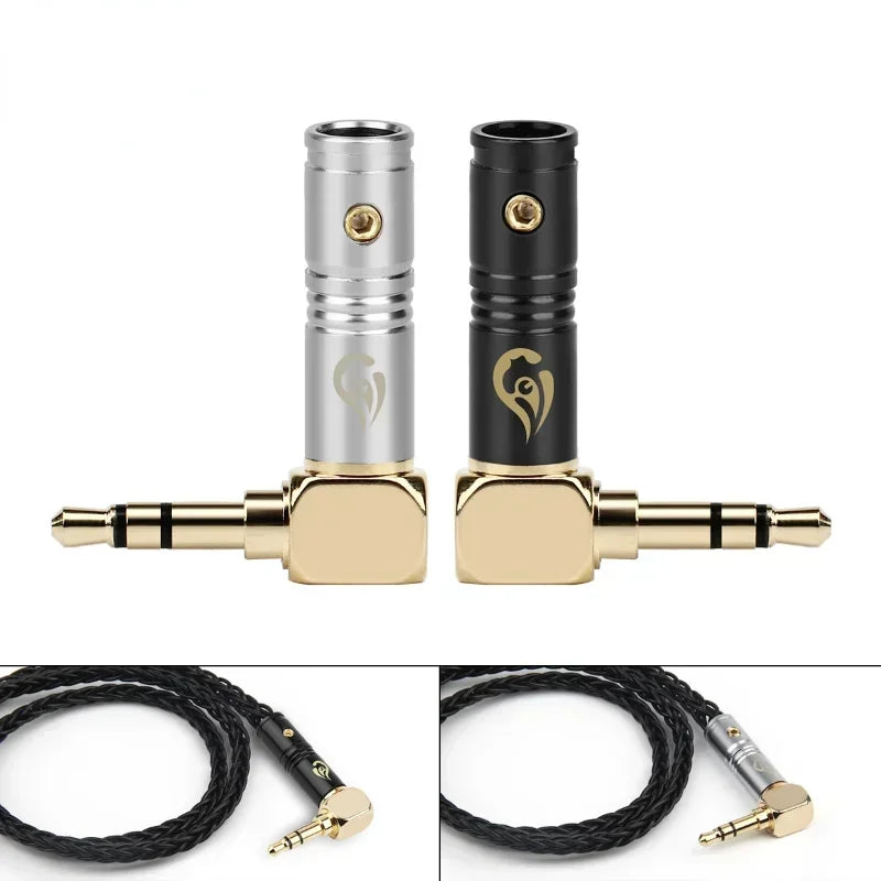 3.5mm Right Angle HiFi Headphone Jack Plug 3 Pole Connector Headphone Jack Connector Qme