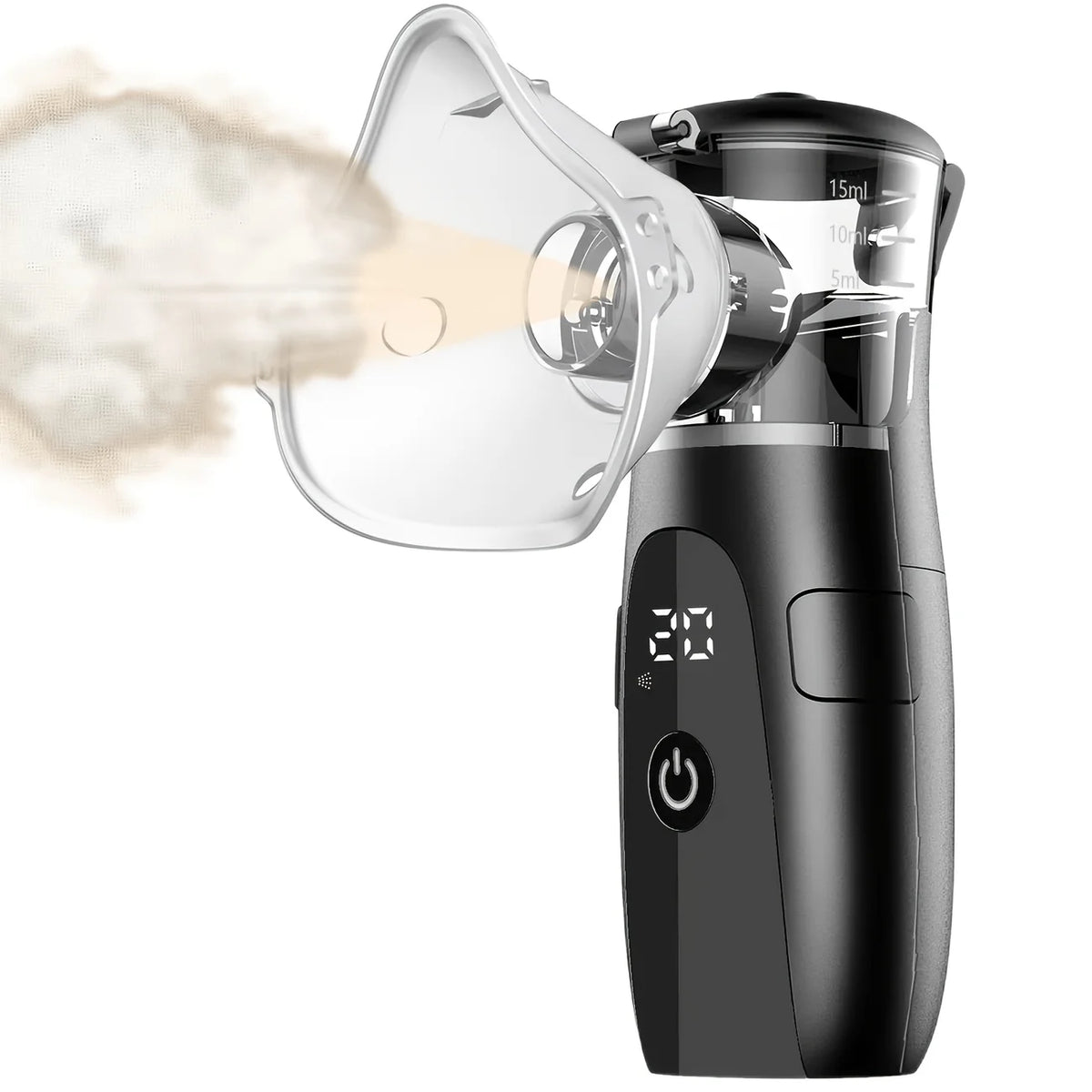 Portable Ultrasonic Mesh Nebulizer – Silent Rechargeable Inhaler Mesh Nebulizer Qst Black