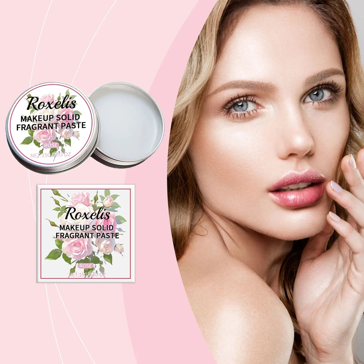 ROXELIS Rose Solid Perfume Balm – Portable Travel Fragrance Solid Perfume Balm Qst