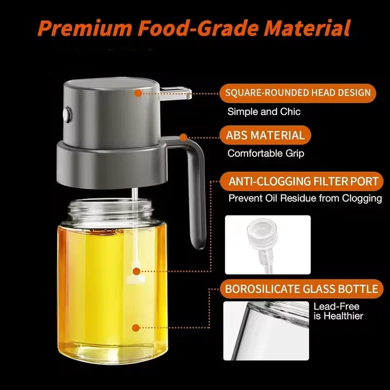 Glass Oil Sprayer Bottle 200ml – Fine Mist Press Dispenser Oil Mister Sprayer Qme