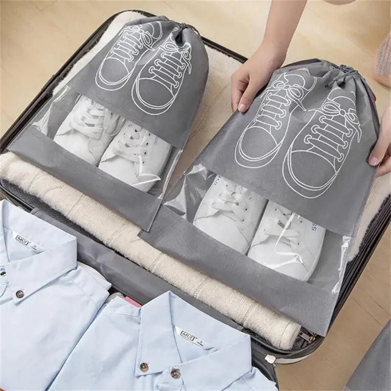 5-Pocket Non-Woven Shoe Storage Bag | Closet & Travel Organizer Shoe Storage Bag Qme