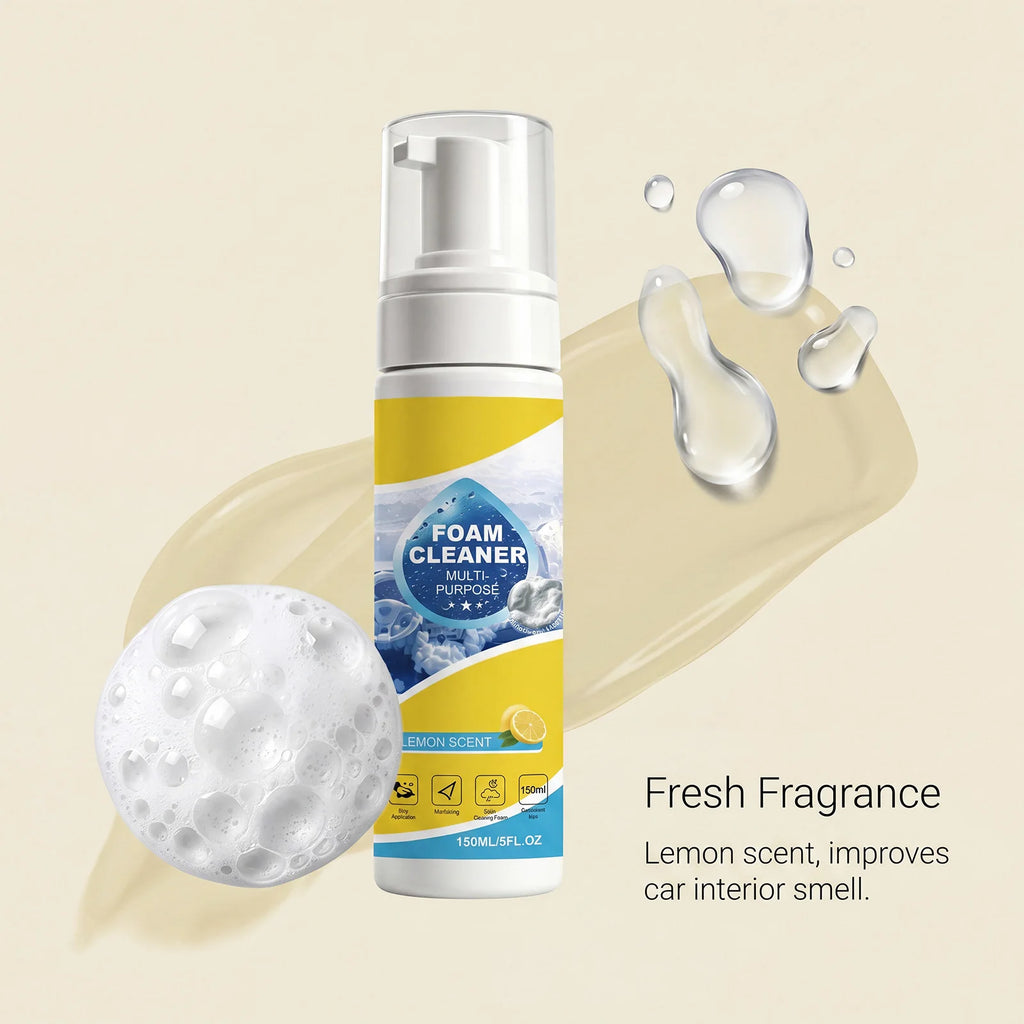 150ml Foam Bubble Car Interior Cleaner – Lemon Fragrance Car Interior Cleaner Qst