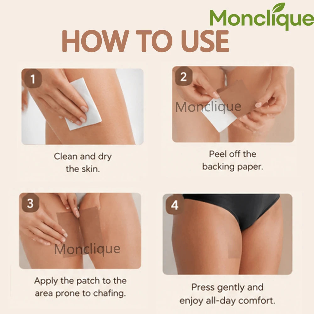 Thigh Anti-Chafe Patches – Breathable Self-Adhesive Leg Stickers Anti-Chafe Leg Patch Qst