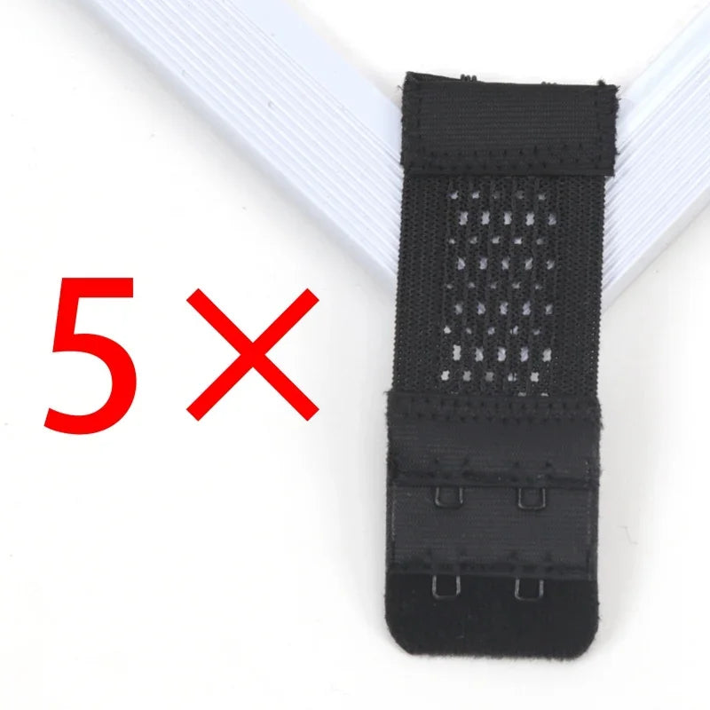 Women's Bra Extender Elastic Hook & Eye Extension Strap Bra Extender Qme black one size