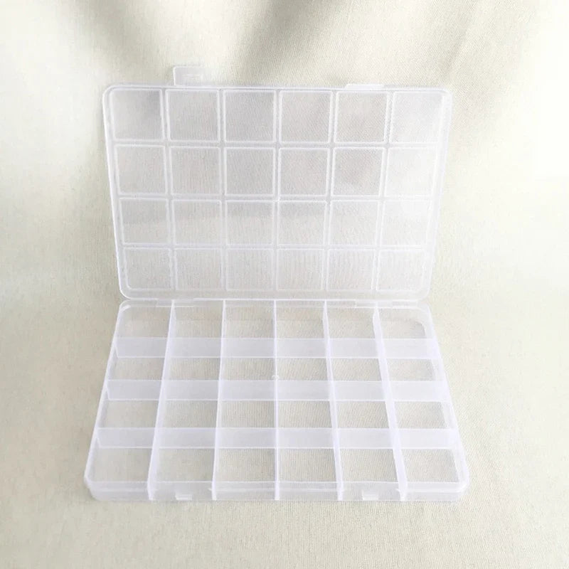 Jewelry Earring Bead Organizer – 24-Grid Clear Display Case Jewelry Organizer Case Qme