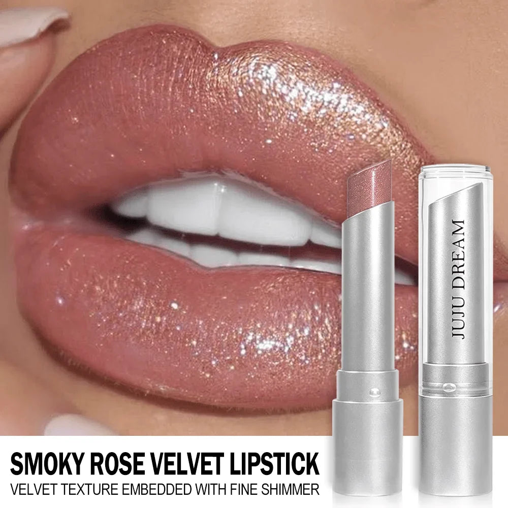 JUJU DREAM Shimmer Peach Lipstick | Pearlescent Hydrating Lip Color Shimmer Lipstick Qme