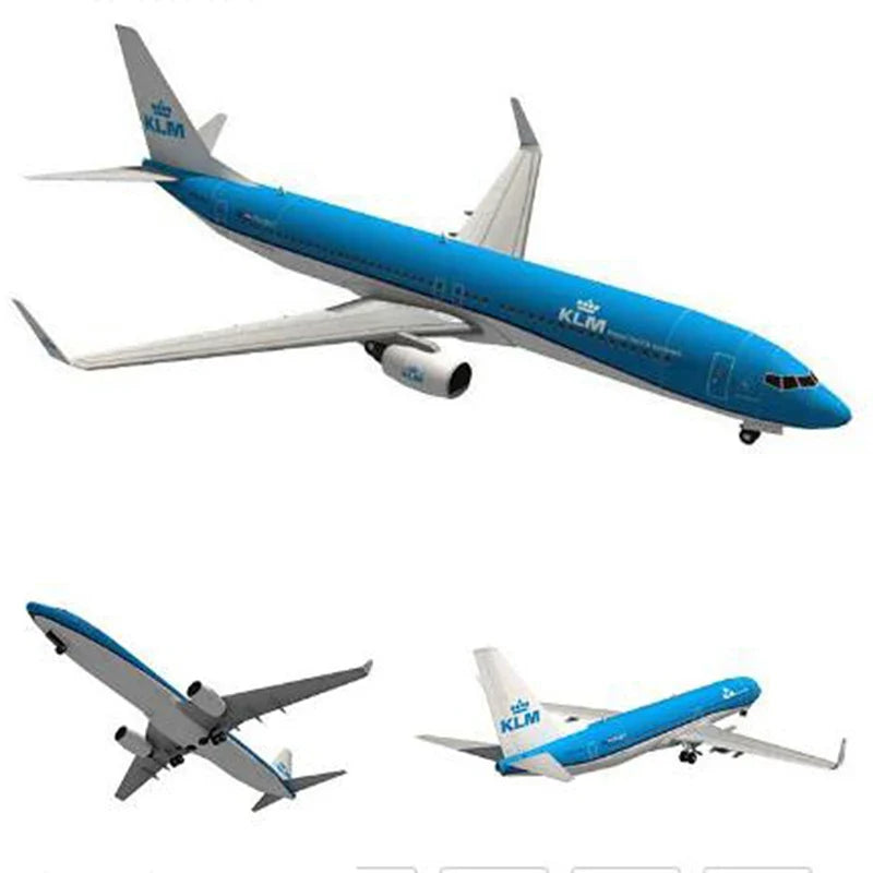 Boeing 737 Dutch Airlines 1:100 Scale 3D Paper Model DIY Kit 3D Paper Model Kit Qme