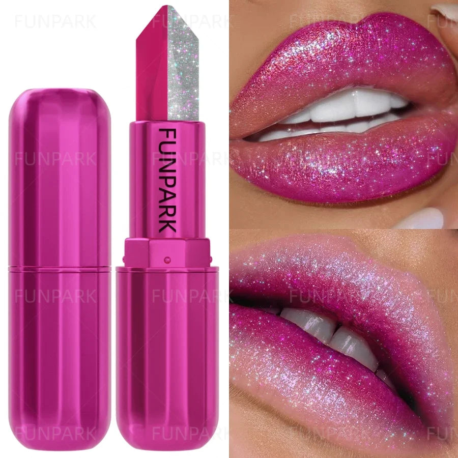 Glitter Two-Tone Matte Lipstick – High Pigment Long-Lasting Matte Glitter Lipstick Qme