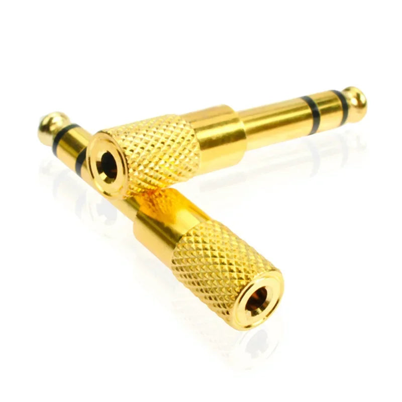 6.5mm to 3.5mm Gold-Plated Stereo Audio Adapter – 5-Pack Audio Adapter Qme