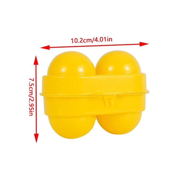 Yellow 2-Compartment Portable Egg Storage Box | Travel & Kitchen Egg Storage Box Qme