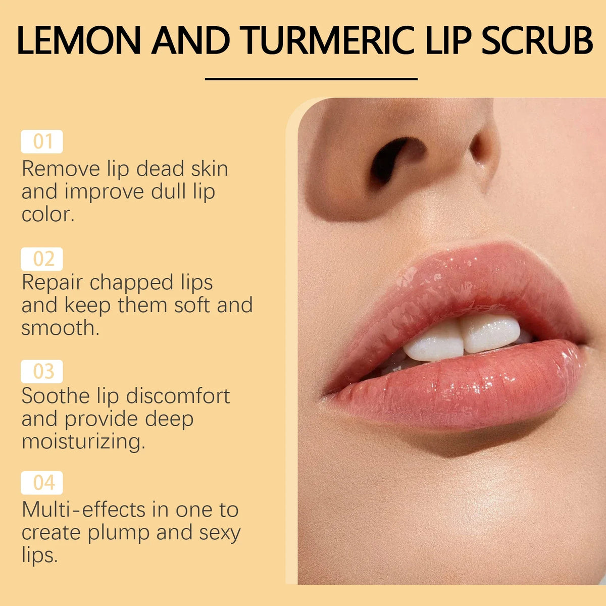 Turmeric Lemon Lip Scrub – Exfoliating & Moisturizing Lip Scrub Qme