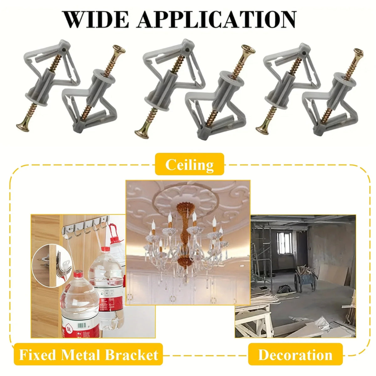 Hollow Wall Anchors Butterfly Expansion Screws Drywall 50pc Wall Anchors & Screws Qme