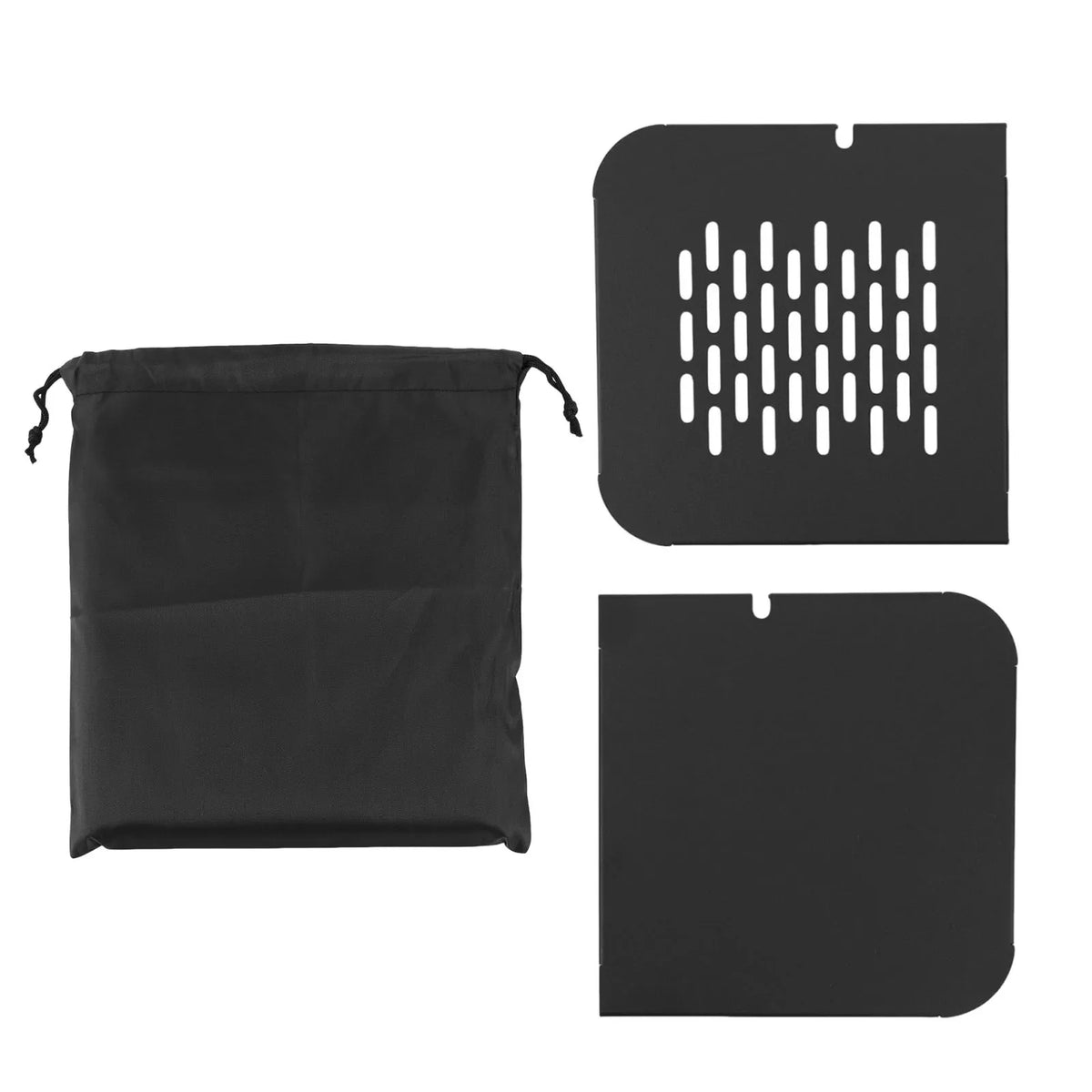 Aluminum Alloy Mini Meal Table for 9.4L Lunch Box – 2-Pack Lunch Box Accessory Qme black