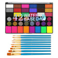 42-Color Water-Soluble Face & Body Paint Set with Brushes Face & Body Paint Kit Qme 2pcs