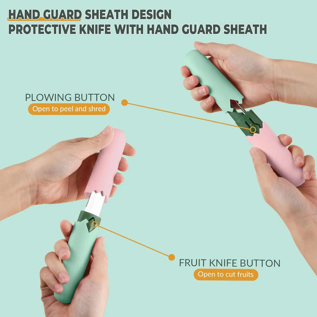 2-in-1 Fruit & Vegetable Peeler | Stainless Steel with Cover Vegetable Peeler Qme