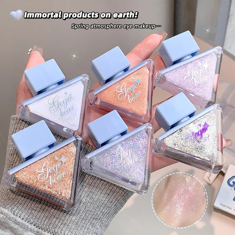 Gege Bear Glazed Liquid Eyeshadow – Pearlescent Glitter, 6 Shades Liquid Eyeshadow Qme