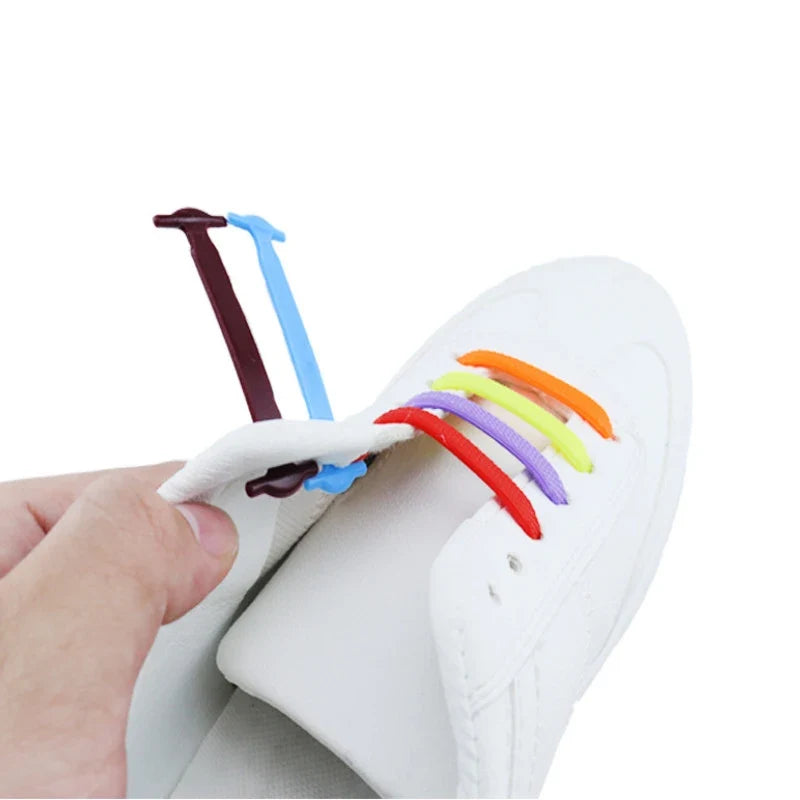 Silicone No-Tie Elastic Shoelaces – Kids, Women & Men Elastic Shoelaces Qme