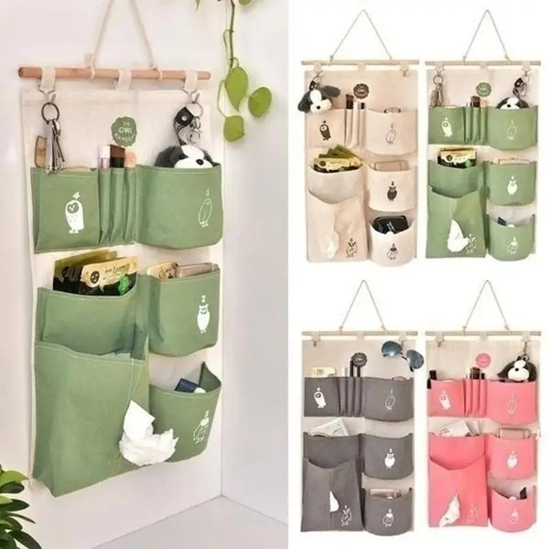 Waterproof Cotton Linen Hanging Storage Bag | Multi-Layer Hanging Storage Bag Qme