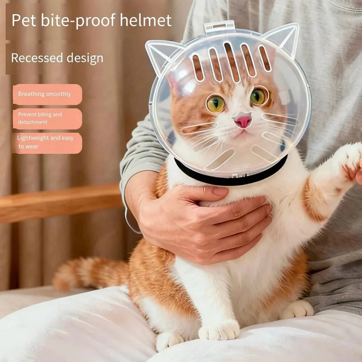 Cat Bubble Muzzle Transparent Breathable Hood for Small Dogs Pet Grooming Muzzle Qme