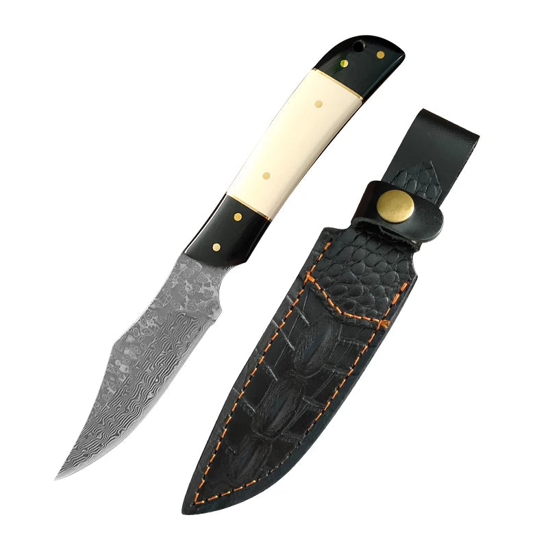 InLeung Damascus VG10 Chef Knife – Hand Forged Japanese Kitchen Damascus Chef Knife Qst Knife A