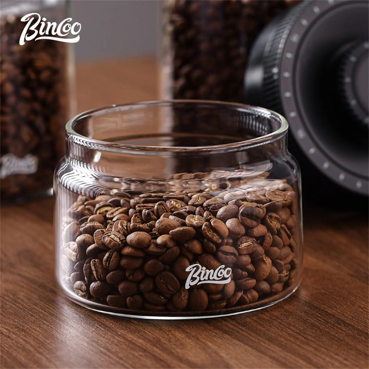 Bincoo Vacuum Sealed Glass Coffee Bean Storage Container Coffee Storage Container Qst