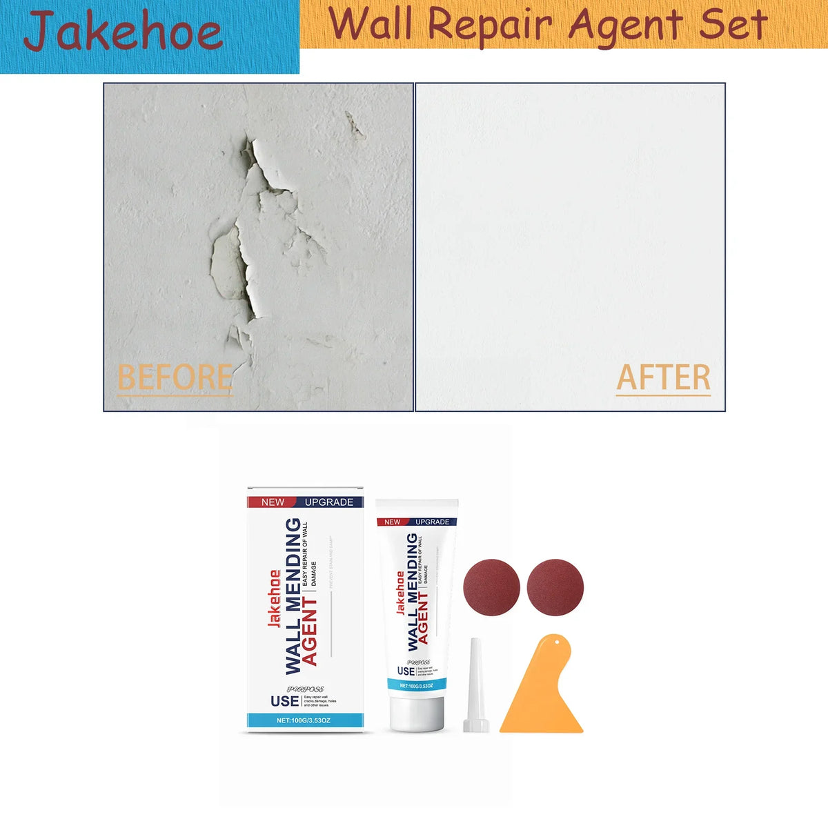 Wall Repair Paint – Crack Filler, Stain & Graffiti Cover Agent Wall Repair Compound Qme