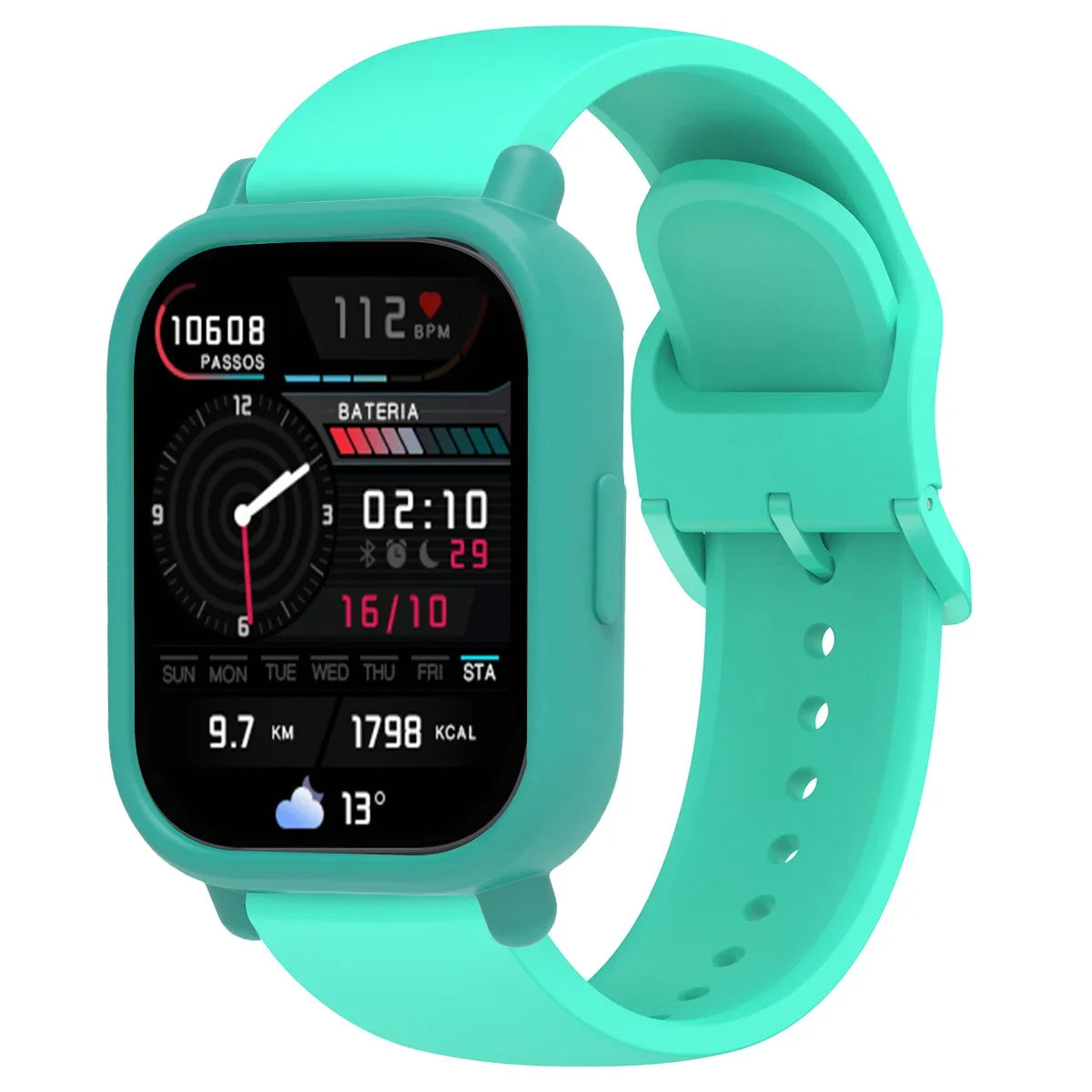 Silicone Strap & Case for Redmi Watch 5 Lite & Active – 37 Colors Smartwatch Strap Qme Teal Redmi Watch5 Active