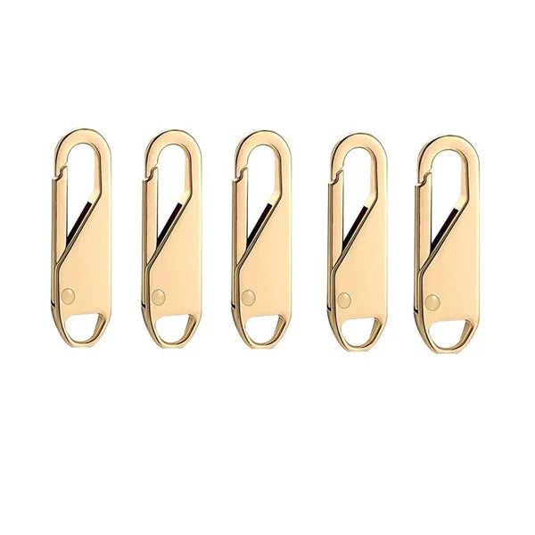 Universal Metal Zipper Puller Repair Kit – DIY Slider 10 Pcs Zipper Repair Kit Qme Golden 5PCS