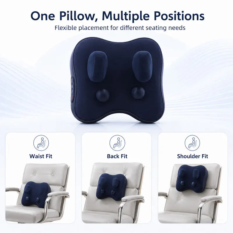 Wireless Shiatsu Massage Pillow – Neck Shoulder Back Kneading Shiatsu Massage Pillow Qst