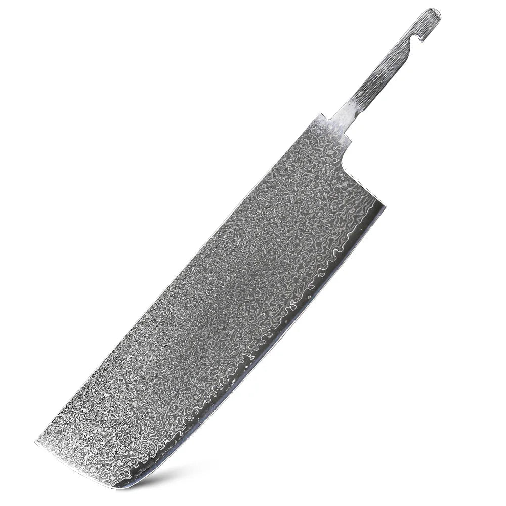 TURWHO Damascus Steel Blade Blank – DIY Nakiri Santoku Chef Knife Damascus Knife Blank Qst Blue