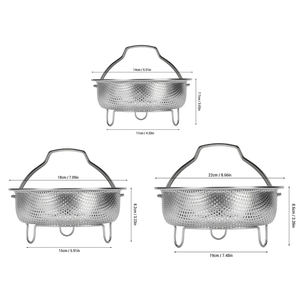 304 Stainless Steel Foldable Steam Basket & Steaming Rack Steaming Basket Qme