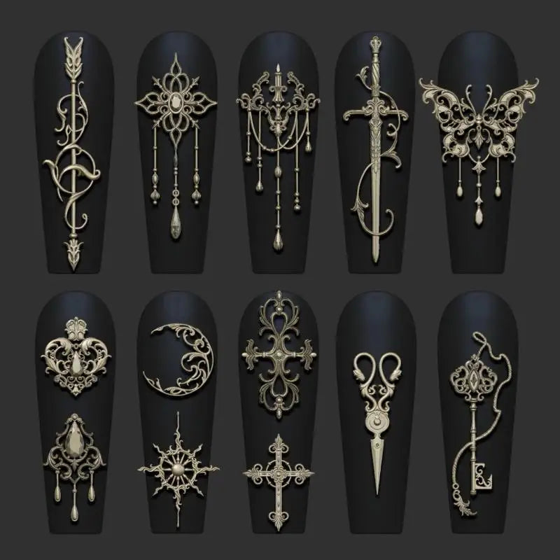 3D Silicone Nail Art Mold – Floral Bow Tie Retro Carving Template Nail Art Mold Qst
