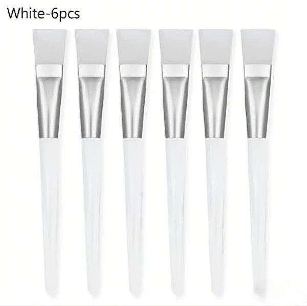 Soft Bristle Facial Mask Brush – Crystal Rod Applicator Mask Applicator Brush Qme 6pcs-White