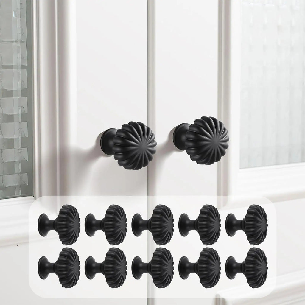 Antique Pumpkin Cabinet Knobs Set of 10 – Zinc Alloy Round Pulls Cabinet Knobs Qme