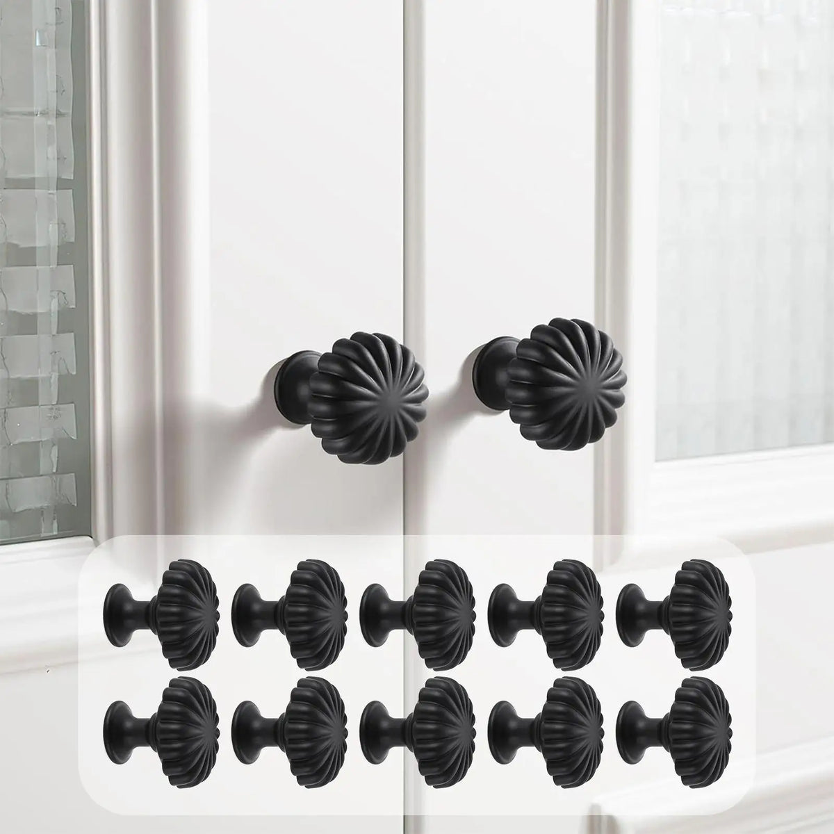 Antique Pumpkin Cabinet Knobs Set of 10 – Zinc Alloy Round Pulls Cabinet Knobs Qme