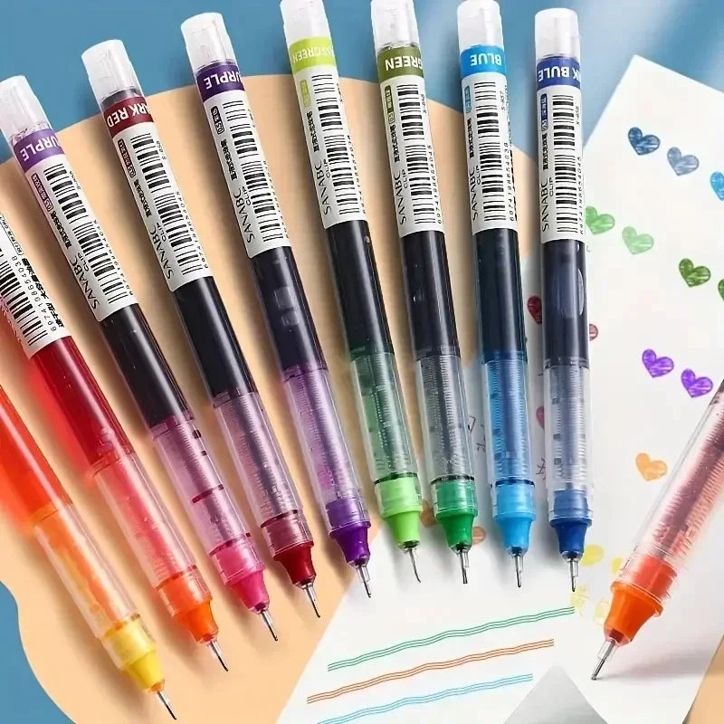 Kawaii Needle Gel Pens Black Blue Red Ink – 10-Pack Needle Gel Pens Qme