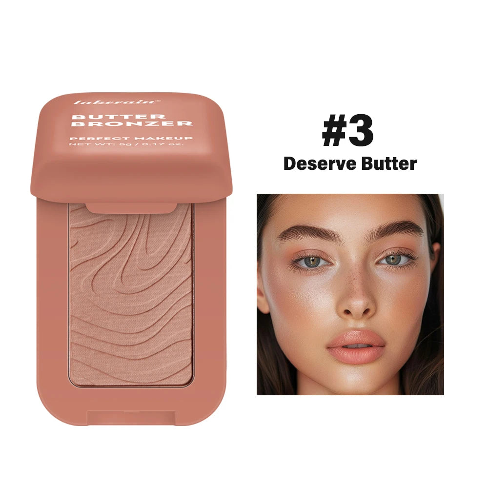Lakerain Matte Buttermelt Bronzer – 12-Hour Vegan Powder Face Bronzer Powder Qst Deserve Butter