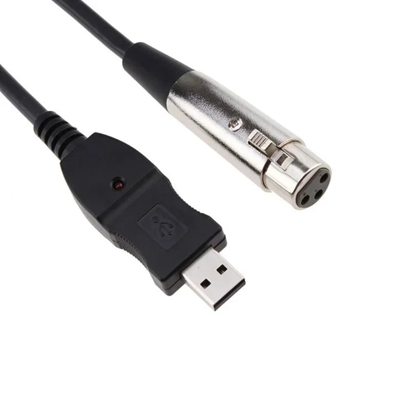 3m XLR Male to USB Microphone Cable Adapter for Laptop & Mac Microphone Cable Adapter Qme