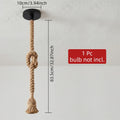 Vintage Hemp Rope Retro Ceiling Pendant Light E27 Loft Ceiling Pendant Light Qme black