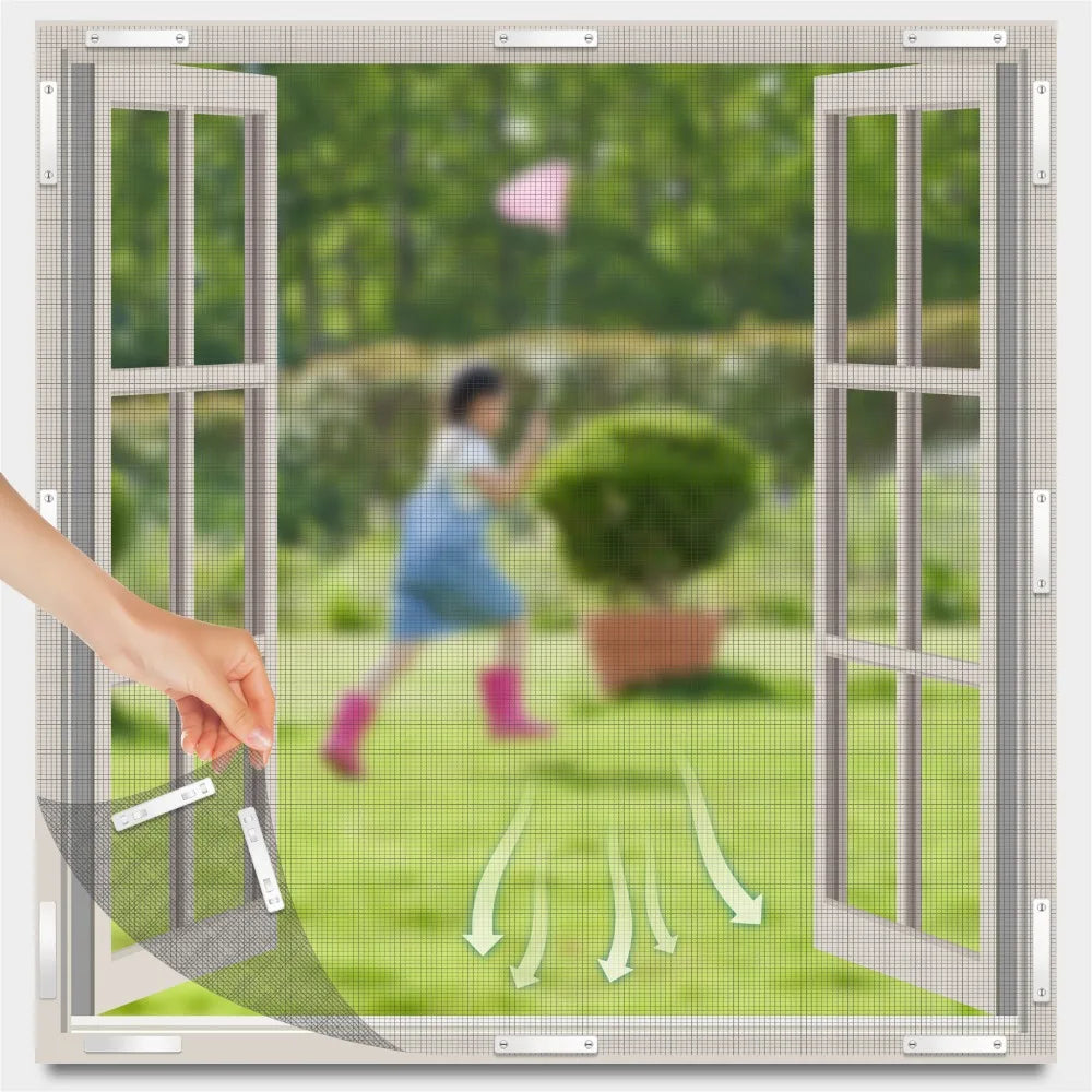 Magnetic Window Screen Clips – Drill-Free Insect Netting Fix Screen Netting Clip Qme