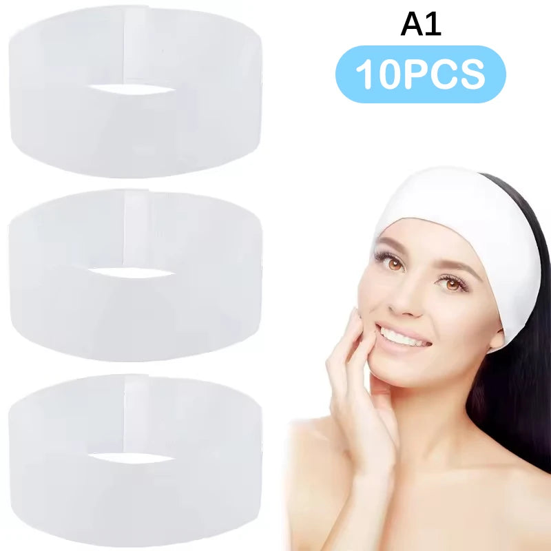 Disposable Spa Facial Headbands Elastic Adjustable 10/50/100 Pack Spa Facial Headband Qst A1