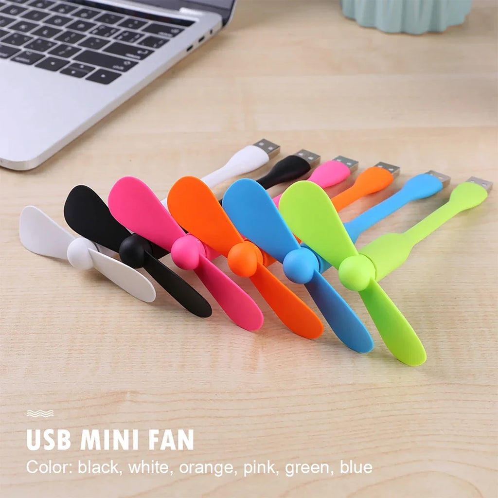 Mini USB Flexible Fan for Laptop, Power Bank & AC Charger USB Mini Fan Qme