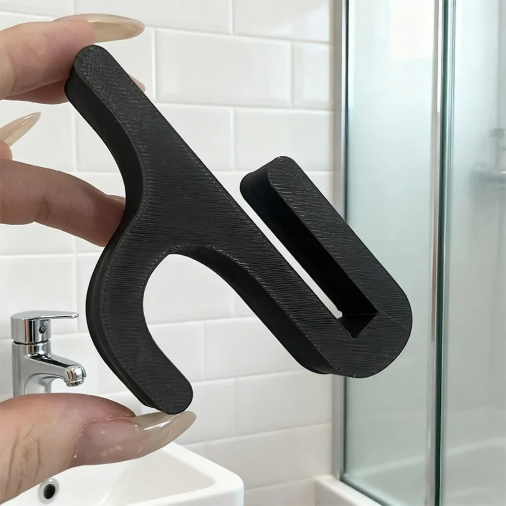Portable Shower Hook Glass Door Clip – Towel & Clothes Organizer Bathroom Hook Clip Qme