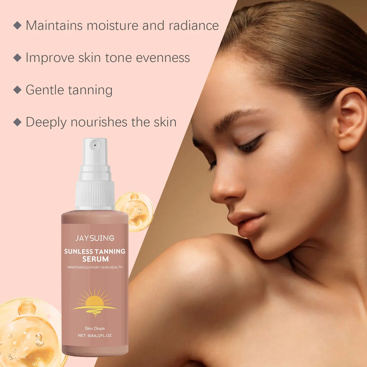 Herbal Sunless Self-Tanning Spray – Natural Bronzer Essence Self-Tanning Spray Qme