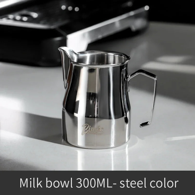 Bincoo Pink Stainless Steel Milk Frothing Pitcher 300/450ml Milk Frothing Pitcher Qst Silver 300ml