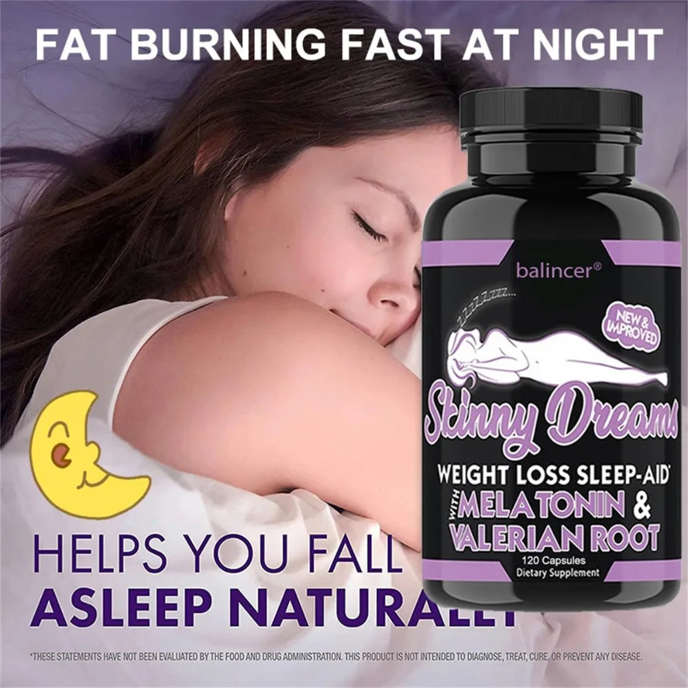 Skinny Dreams Melatonin Sleep & Appetite Support Capsules Sleep Support Supplement Qst