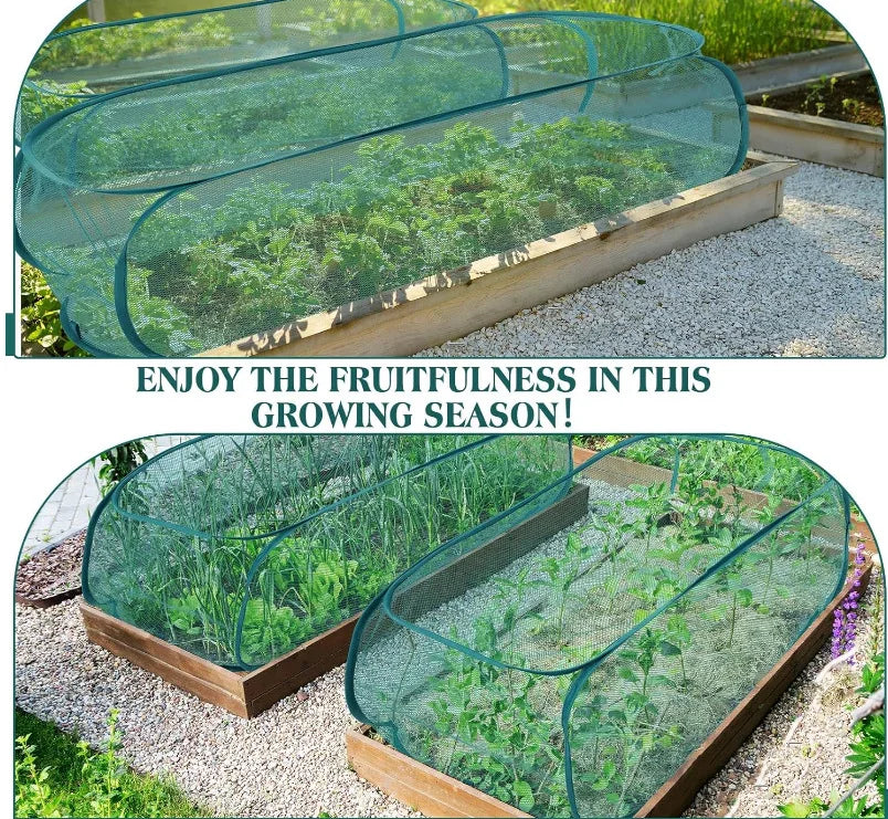 Foldable Plant Shade Net Cover with Steel Wire Frame Garden Plant Cover Qst